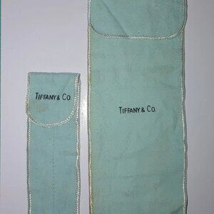 Vintage Tiffany & Co Dust Bag Blue Cloth Pouch Jewelry Flatware Trinket Storage